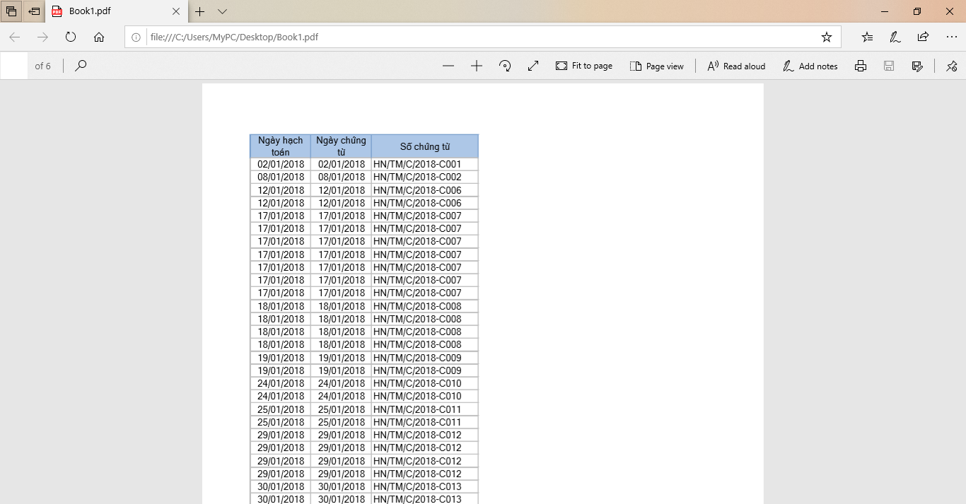 Cách chuyển file PDF sang Excel 1