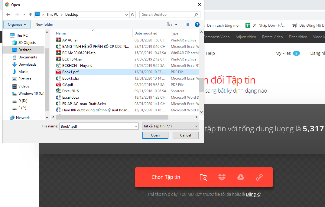Cách chuyển file PDF sang Excel 3