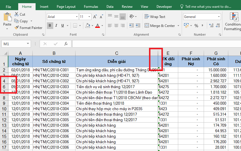 Sửa lỗi Excel không hiện (unhide) được hàng hoặc cột bị ẩn 1