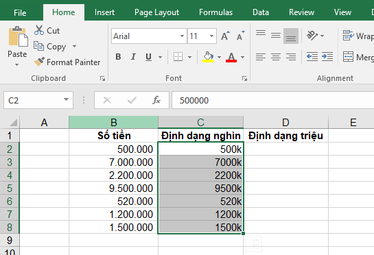 Mẹo cực hay để định dạng đơn vị tiền tệ trong Excel 4