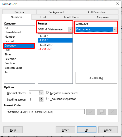 định dạng số tiền VND với Currency