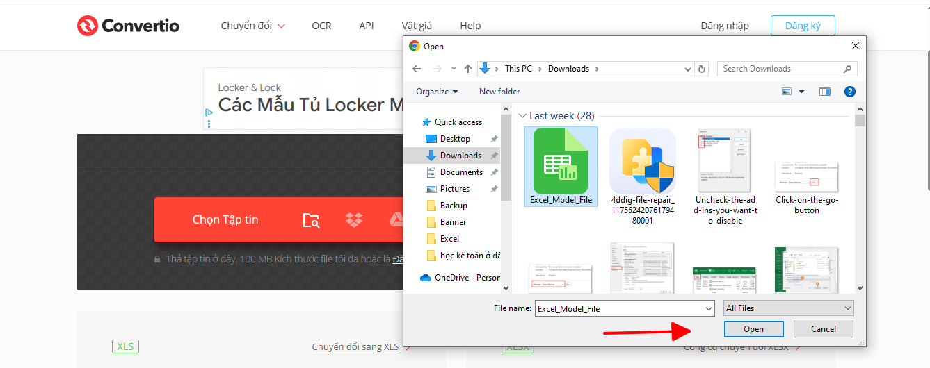 đổi file excel xls sang xlsx bằng convertio (2)