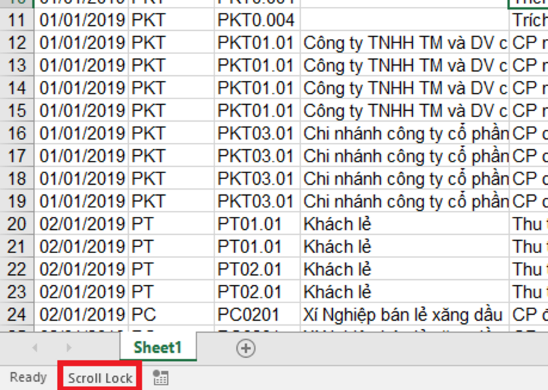 không di chuyển được con trỏ chuột trong Excel 2