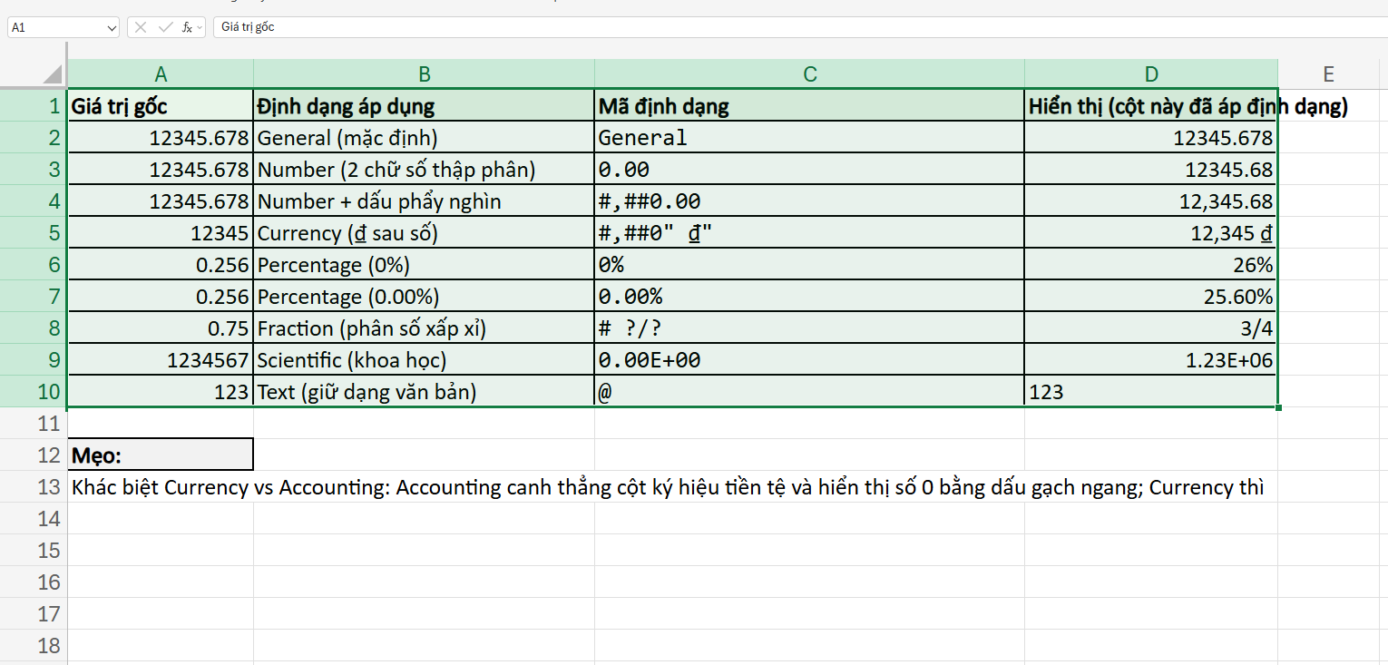 bôi đen vùng dữ liệu cần đặt tên