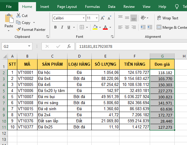 sử dụng Paste Values để sao chép dữ liệu 3
