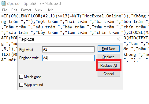 Cách đổi số có phần thập phân thành chữ trong Excel 4