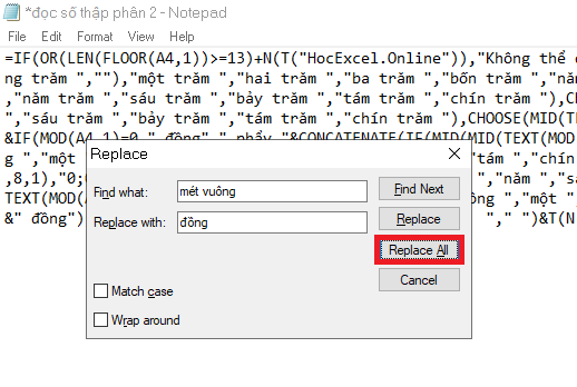 Cách đổi số có phần thập phân thành chữ trong Excel 5