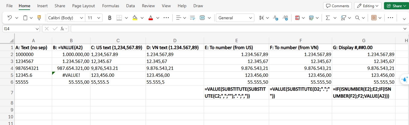 cách chuyển đổi chữ thành số và thêm dấu chấm