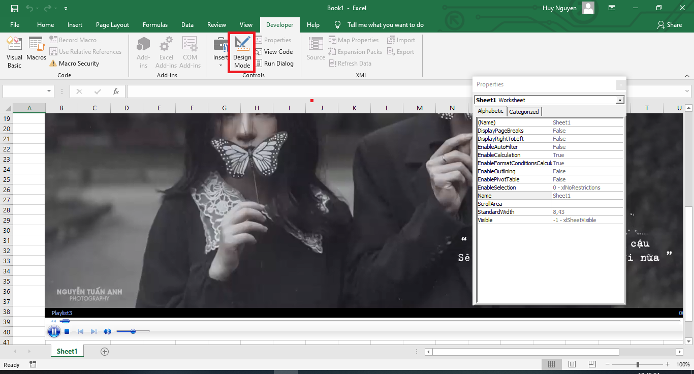 cách chèn file video, file nhạc vào Excel 10