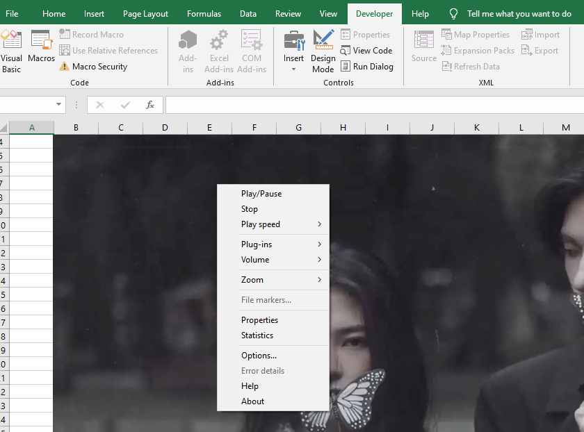 cách chèn file video, file nhạc vào Excel 11