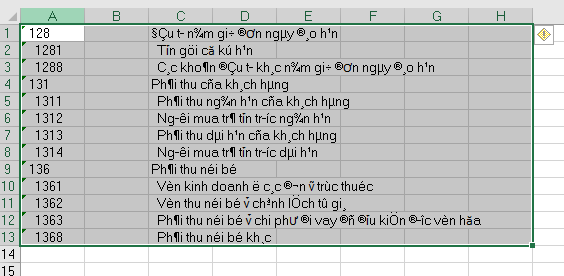 cách chuyển đổi font chữ trong Microsoft Excel 1