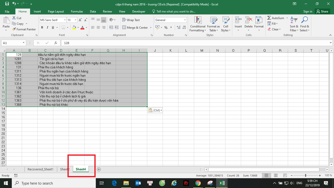 cách chuyển đổi font chữ trong Microsoft Excel 6