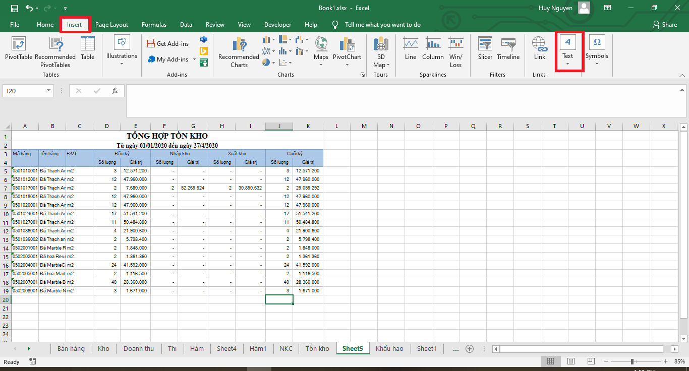 cách tạo và chèn chữ ký vào file Excel 1
