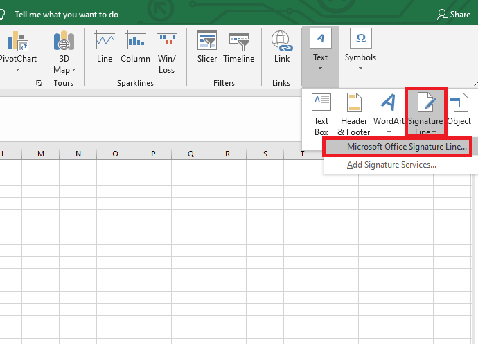 cách tạo và chèn chữ ký vào file Excel 2