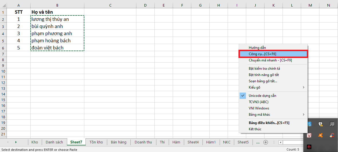 cách viết hoa chữ cái đầu trong Excel 5