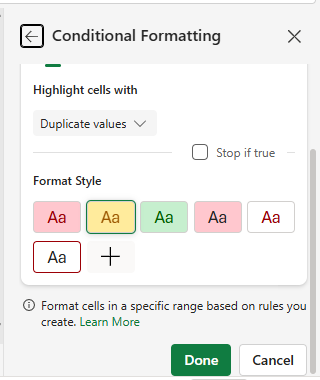 chọn màu định dạng để tô màu ô trùng