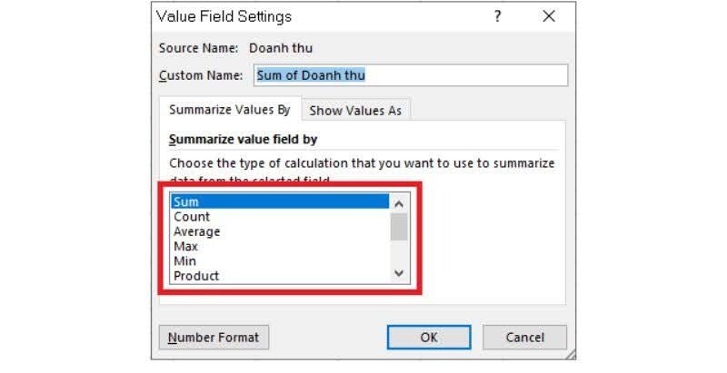 cách tạo pivot table