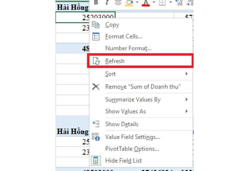 cách tạo pivot table