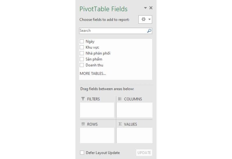 cách tạo pivot table