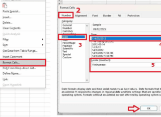 Cách sửa lỗi định dạng ngày tháng trong excel bị đảo lộn Cách sửa lỗi định dạng ngày tháng trong excel bị đảo lộn