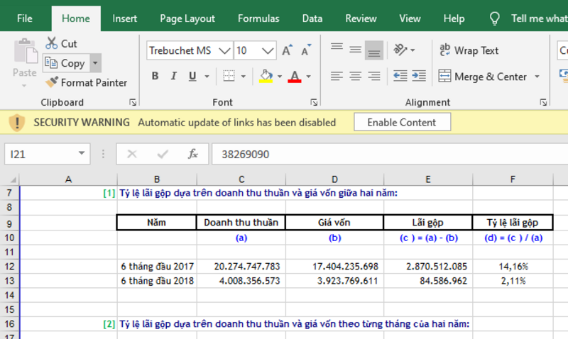 Cách khắc phục tình trạng file Excel bị nặng 1