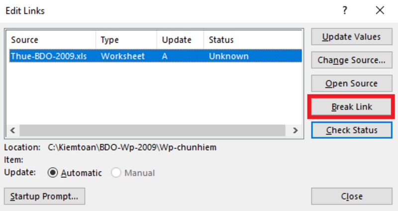 Cách khắc phục tình trạng file Excel bị nặng 4