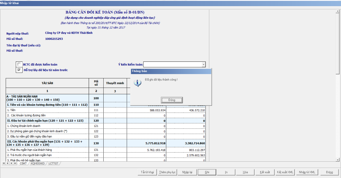 cách lập báo cáo tài chính trên HTKK (3)