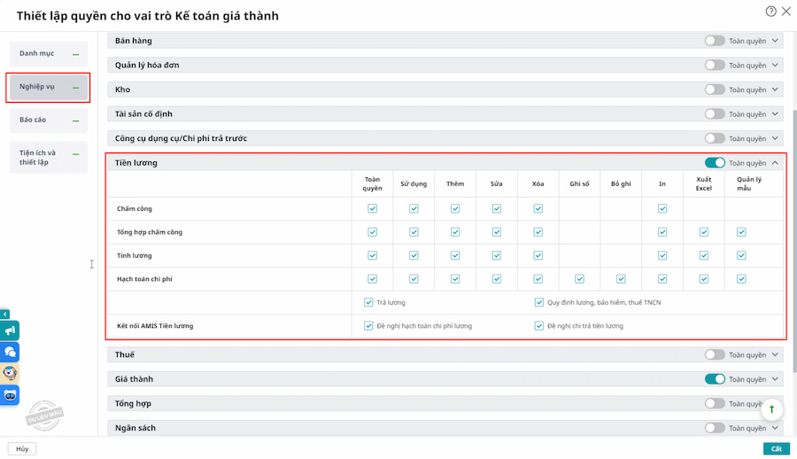 Phân hệ tiền lương trên phần mềm kế toán