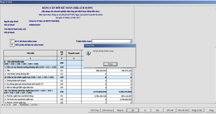 Cách lập báo cáo tài chính trên phần mềm HTKK bước 4